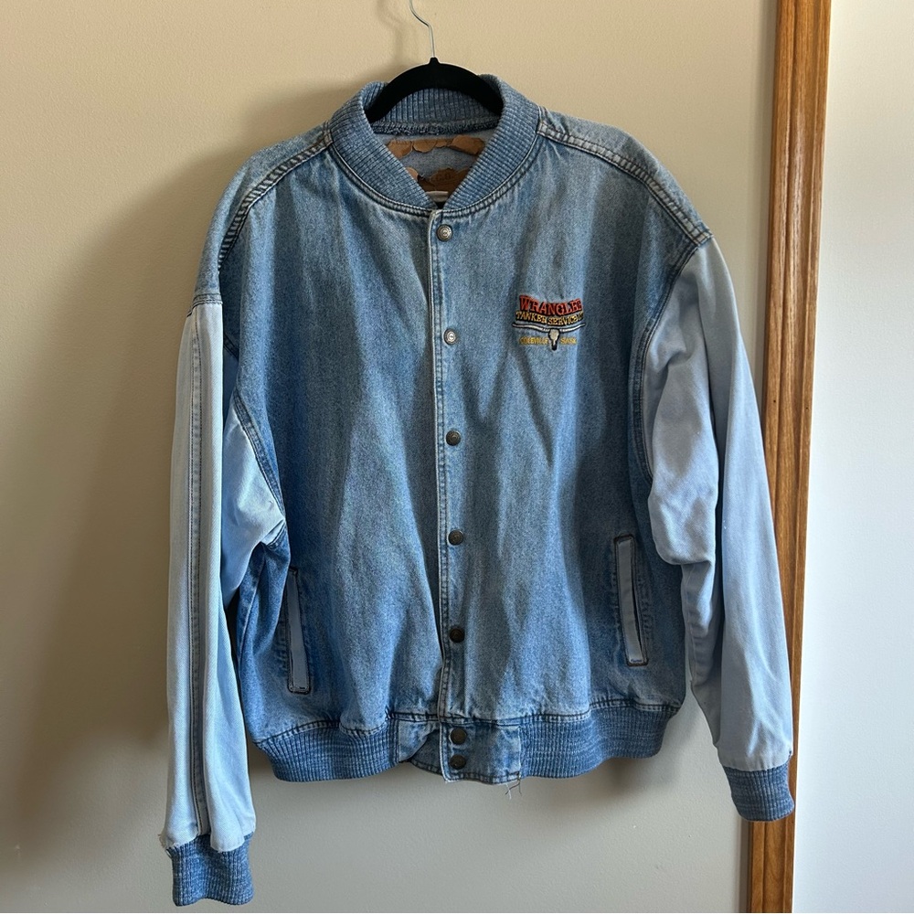 vintage denim varsity jacket